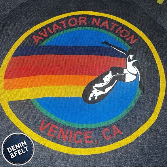 Aviator Nation Unisex Kids/Toddlers Logo Venice CA Crewneck Sweatshirt | EUC!🌈 - Picture 6 of 8